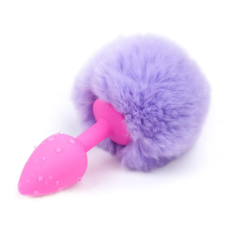Plug Anal com Pompom Roxo Claro Afterdark Tamanho S