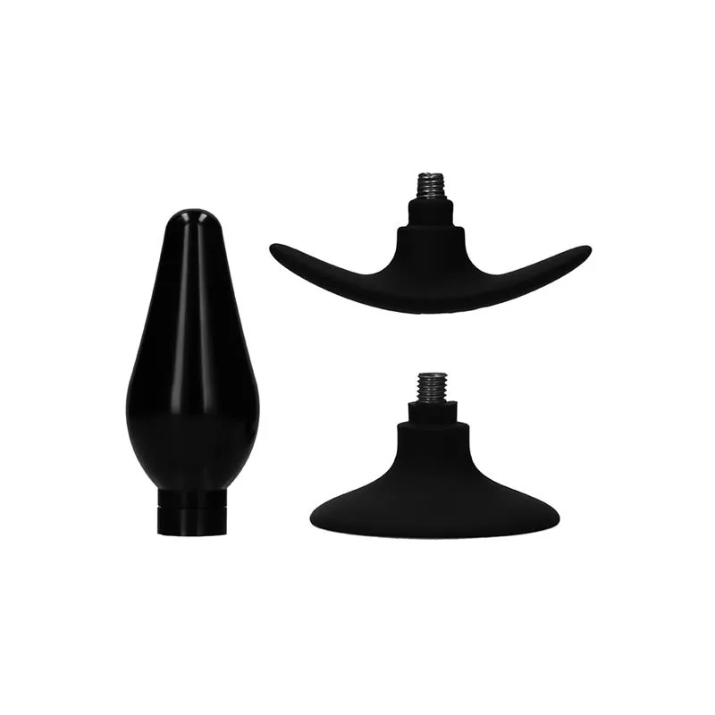 Plug Anal Pontiagudo com Ventosa Ouch Grande Preto
