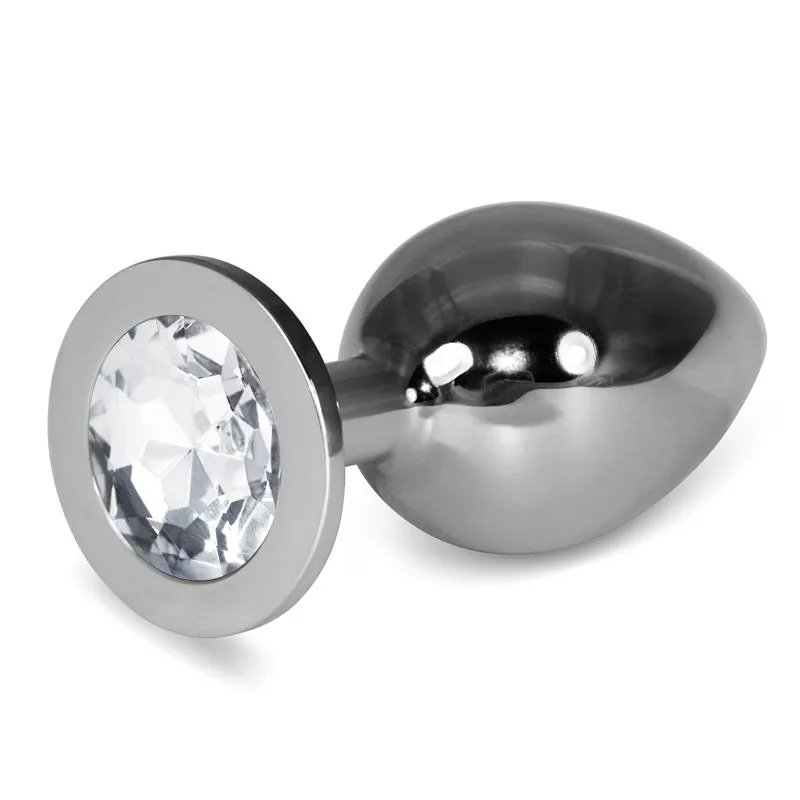 Plug Anal Rosebud Classic em Metal com Joia Transparente Lovetoy Tamanho L