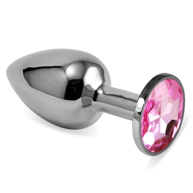 Plug Anal Rosebud Prateado com Joia Rosa Lovetoy Tamanho S