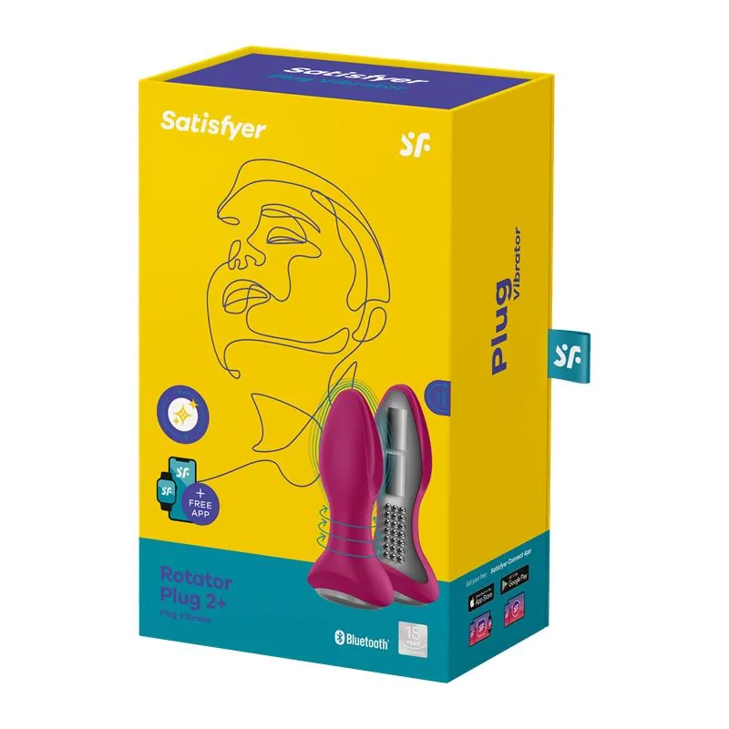 Plug Anal Rotator 2+ com Aplicação Satisfyer Fúcsia — vista 8 de 8