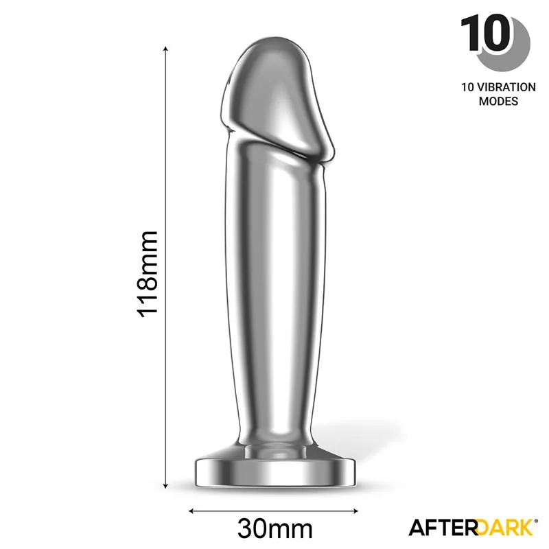 Plug Anal Sarmy Cromado com Vibração USB Magnético Afterdark Tamanho M — vista 10 de 11