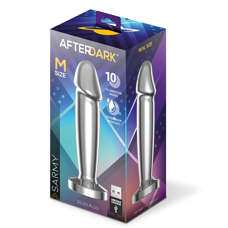 Plug Anal Sarmy Cromado com Vibração USB Magnético Afterdark Tamanho M — vista 11 de 11