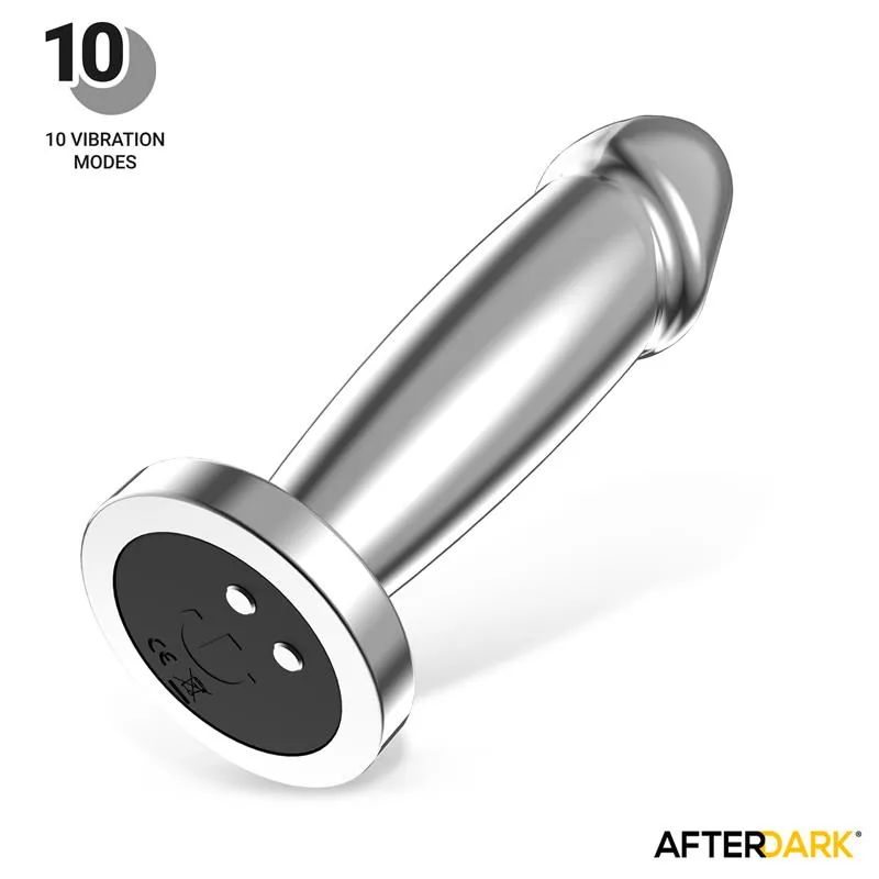 Plug Anal Sarmy Cromado com Vibração USB Magnético Afterdark Tamanho S — vista 2 de 11