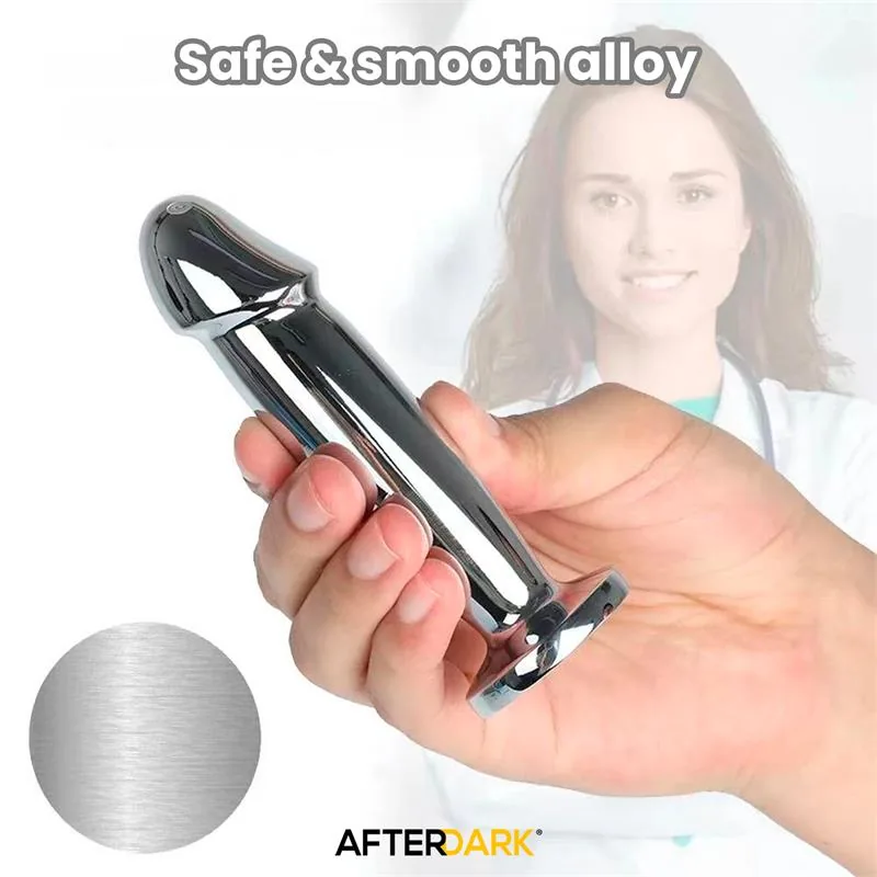 Plug Anal Sarmy Cromado com Vibração USB Magnético Afterdark Tamanho S — vista 7 de 11