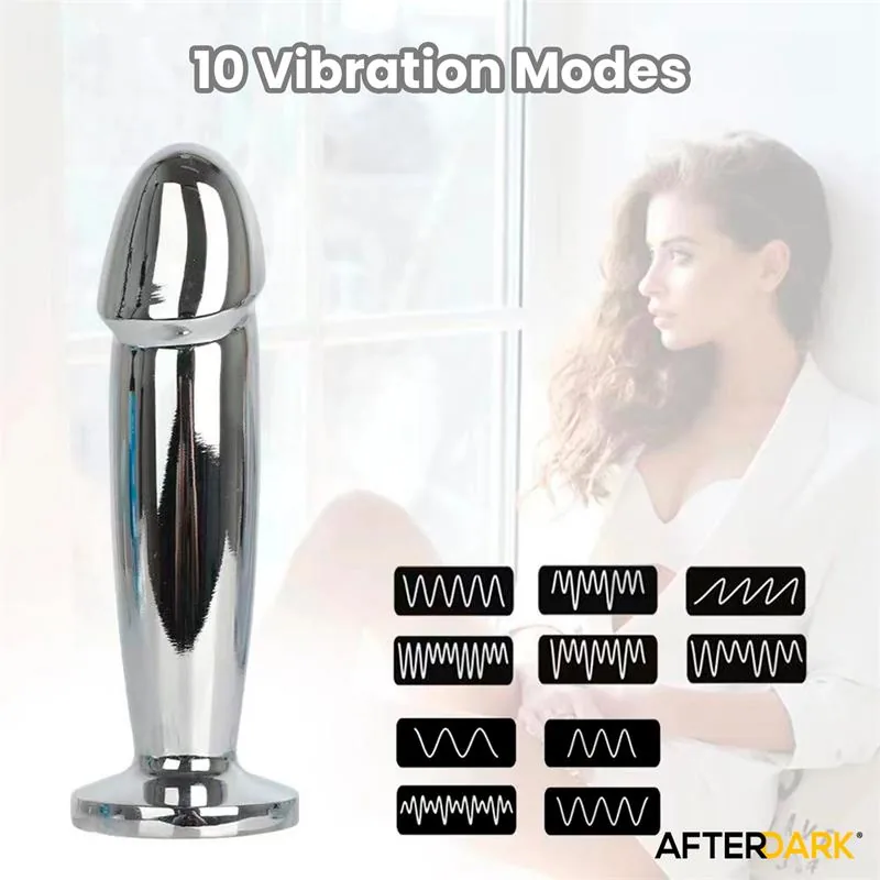 Plug Anal Sarmy Cromado com Vibração USB Magnético Afterdark Tamanho S — vista 9 de 11