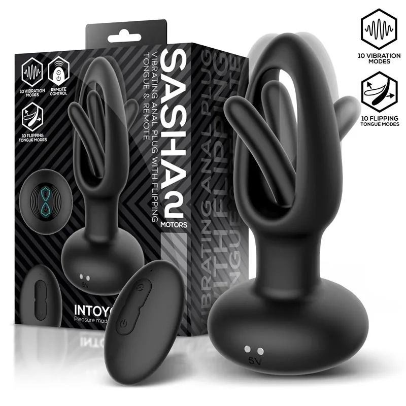 Plug Anal Sasha com Língua Oscilante, Vibração e Comando à Distância Intoyou