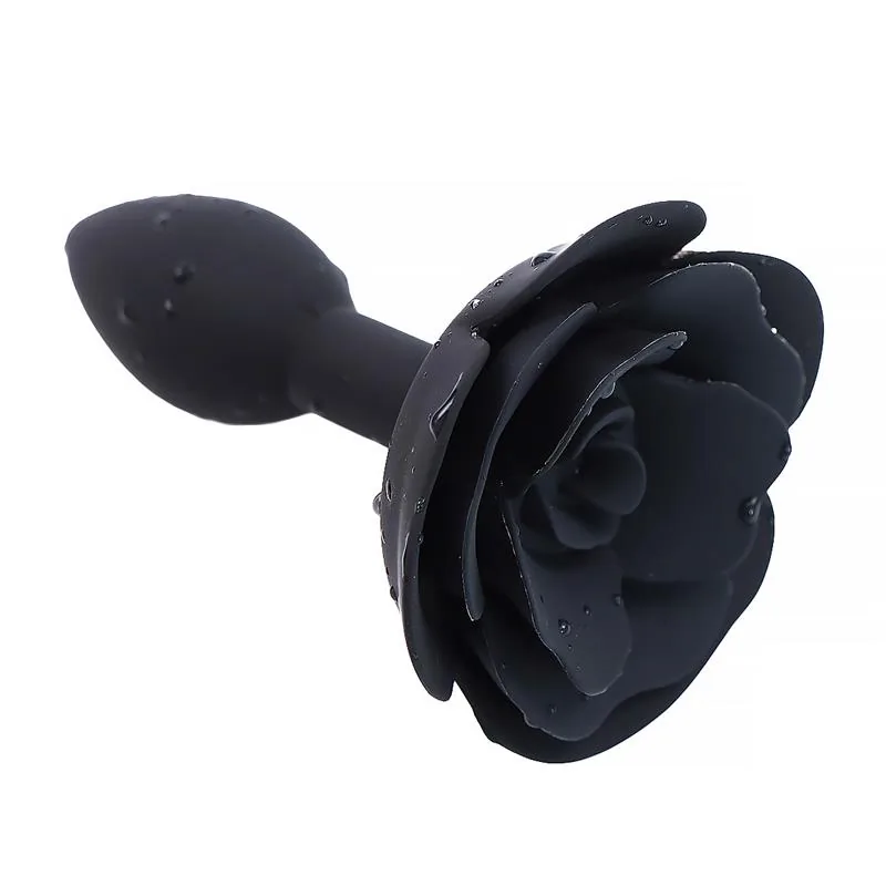 Plug Anal de Silicone Preto com Rosa A-Gusto
