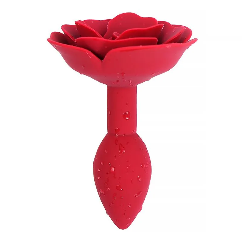 Plug Anal de Silicone Vermelho com Rosa A-Gusto — vista 4 de 5