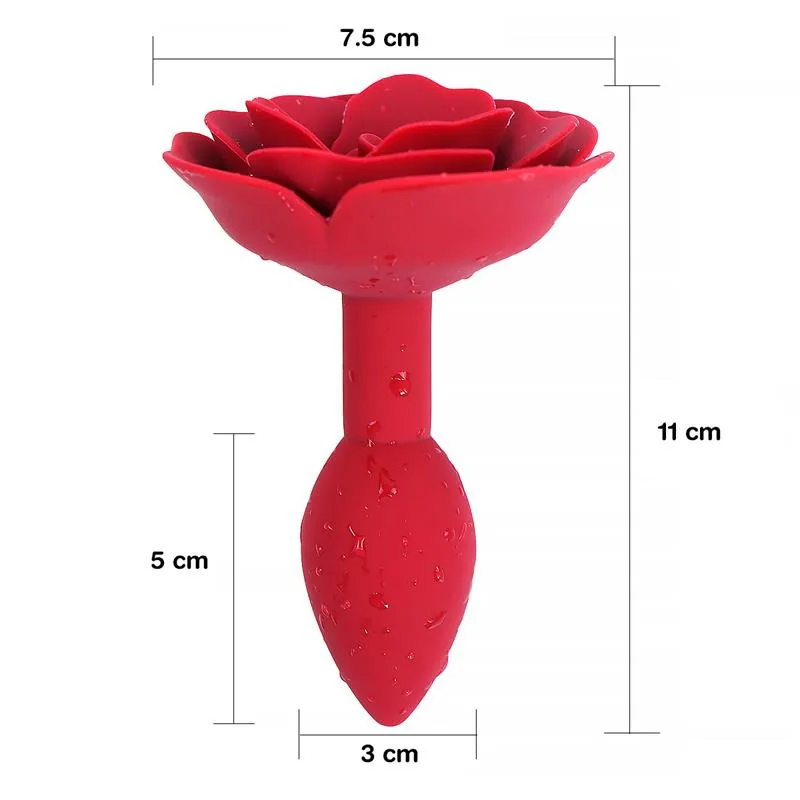 Plug Anal de Silicone Vermelho com Rosa A-Gusto — vista 5 de 5