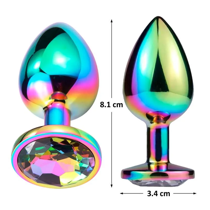 Plug Anal Space Journey Multicolor com Joia Afterdark Tamanho M — vista 3 de 3