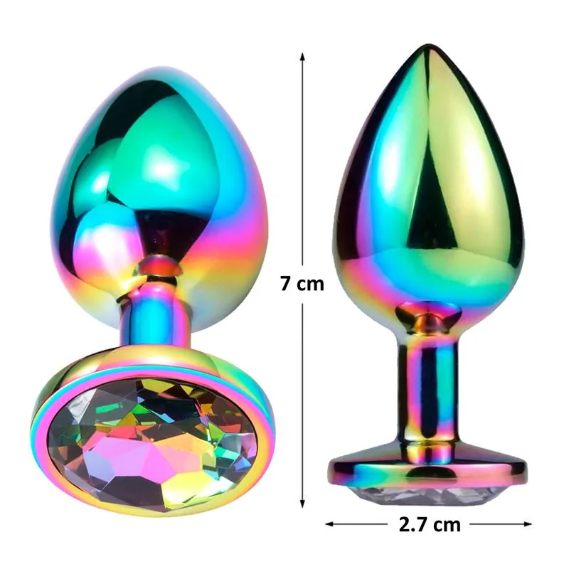 Plug Anal Space Journey Multicolor com Joia Afterdark Tamanho S — vista 3 de 3