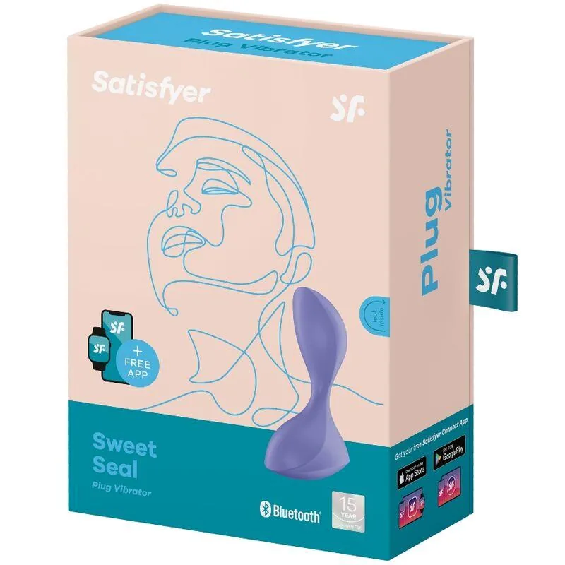 Plug Anal Sweet Seal com Vibração e Aplicação Satisfyer Preto — vista 4 de 4