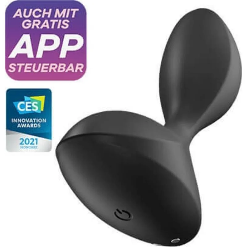 Plug Anal Sweet Seal com Vibração e Aplicação Satisfyer Preto