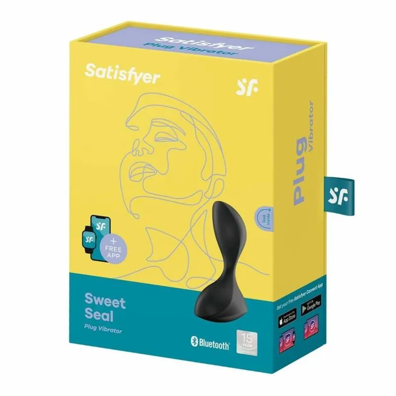 Plug Anal Sweet Seal com Vibração e Aplicação Satisfyer Preto — vista 3 de 3