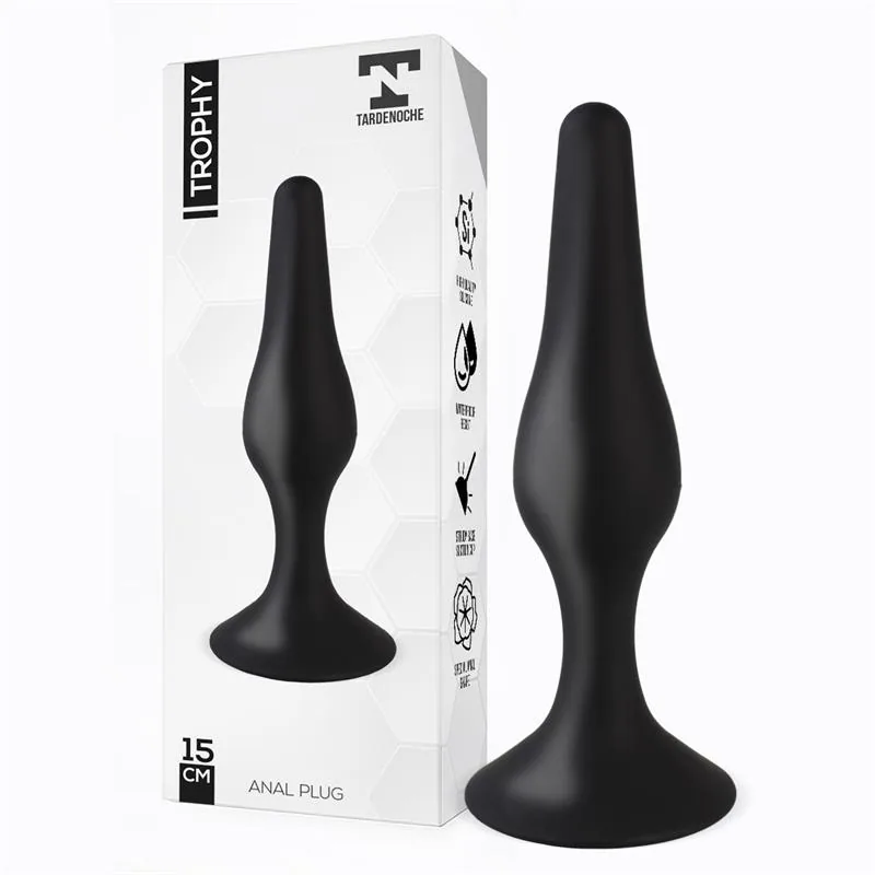 Plug Anal Trophy em Silicone Tardenoche Preto 15 cm