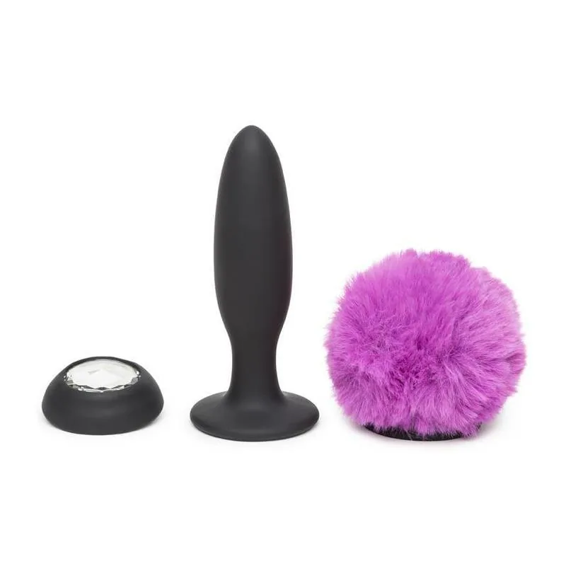 Plug Anal com Vibração Happy Rabbit Roxo Tamanho Grande — vista 2 de 5
