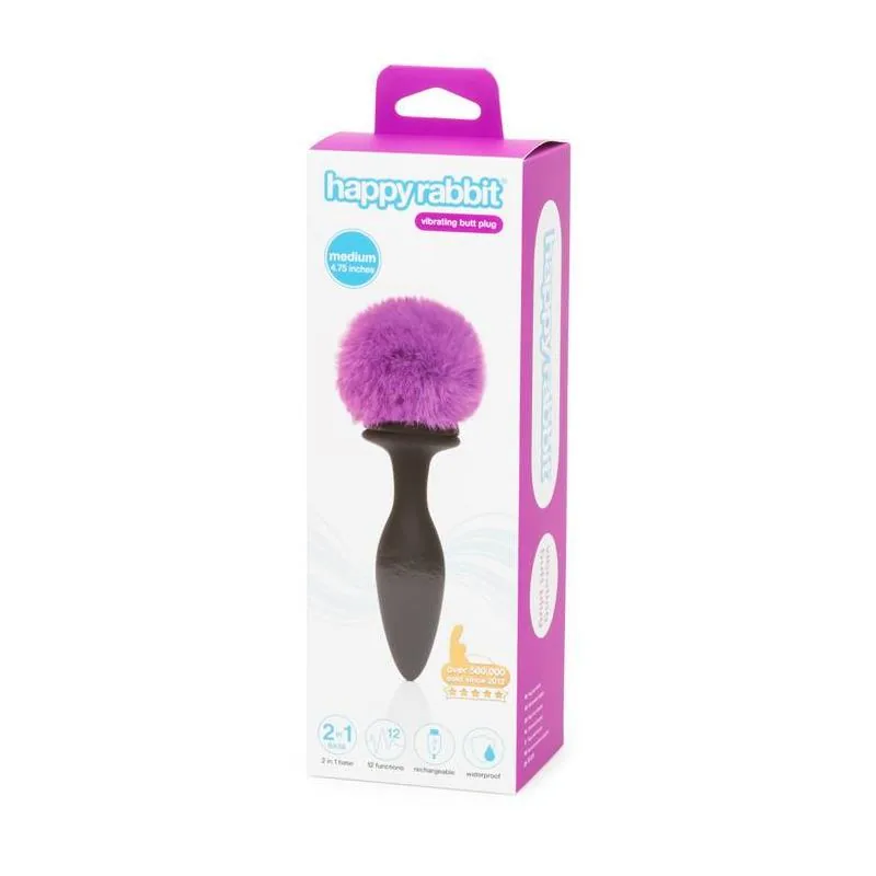 Plug Anal com Vibração Happy Rabbit Roxo Tamanho Grande — vista 5 de 5