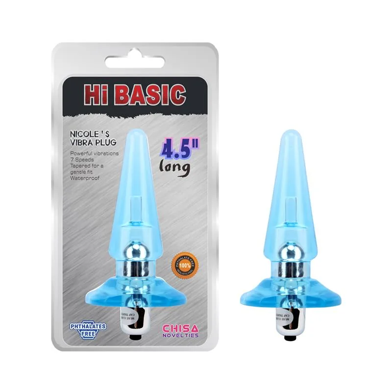 Plug Anal com Vibração Nicoles Azul Chisa 12,5 cm
