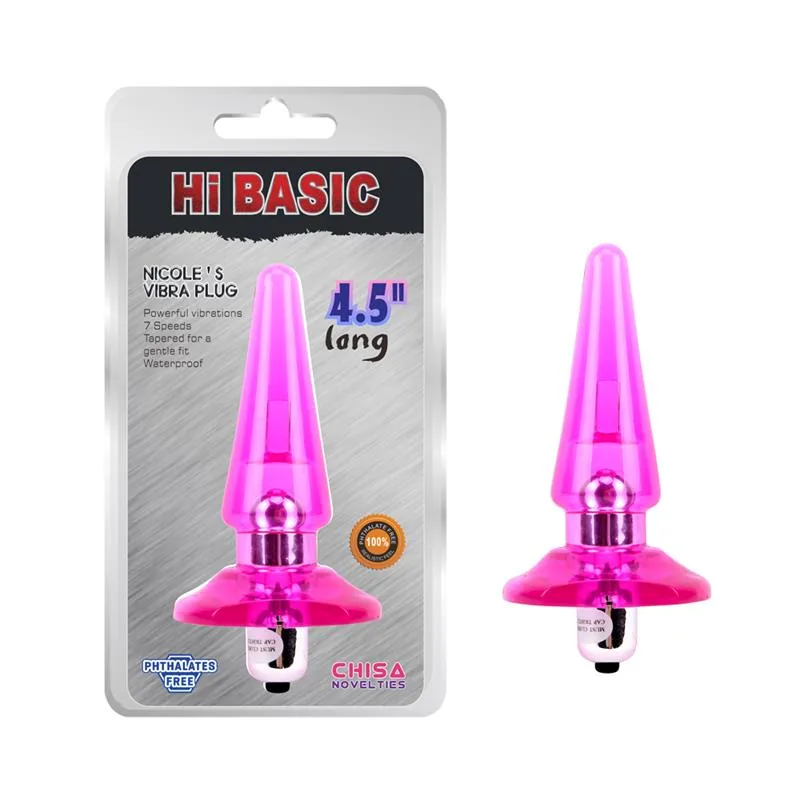 Plug Anal Vibratório Nicoles Rosa 3,2 cm