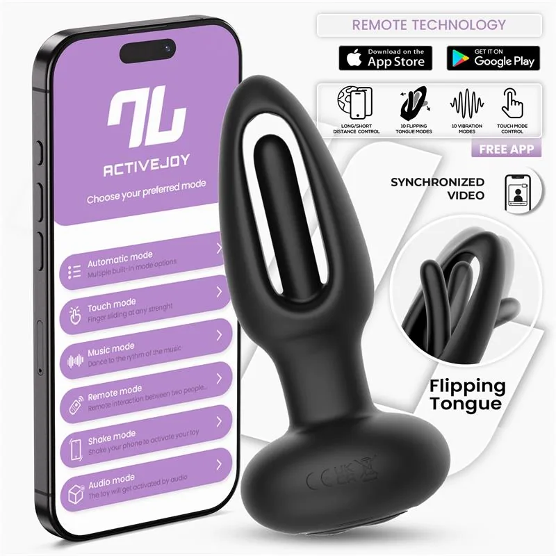 Plug Anal Zack com Língua Oscilante e Vibração por Aplicação Intoyou