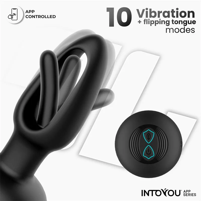 Plug Anal Zack com Língua Oscilante e Vibração por Aplicação Intoyou — vista 2 de 9
