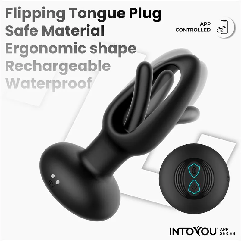Plug Anal Zack com Língua Oscilante e Vibração por Aplicação Intoyou — vista 3 de 9