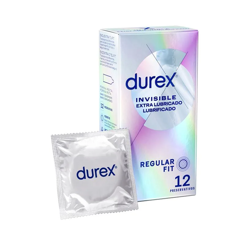 Preservativos Durex Invisible Extra Lubrificação 12 Unidades