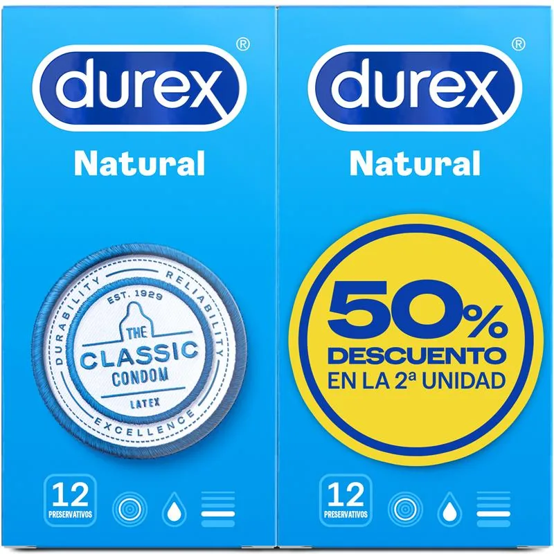Preservativos Durex Natural Embalagem Dupla 2 x 12 unidades
