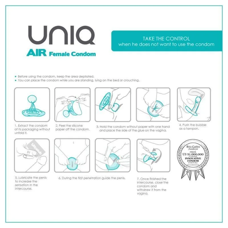 Preservativos Femininos Sem Látex Uniq Air Female 3 Unidades — vista 2 de 3