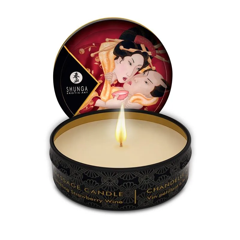 Vela de Massagem Mini Vinho de Morango 30 ml Shunga