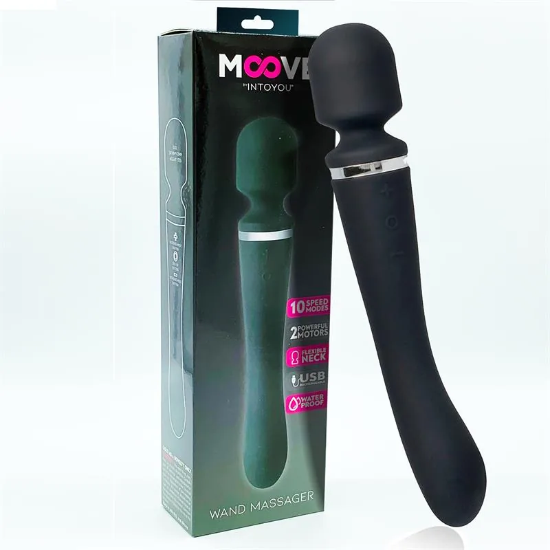 Vibrador 2 em 1 em Silicone Preto Moove