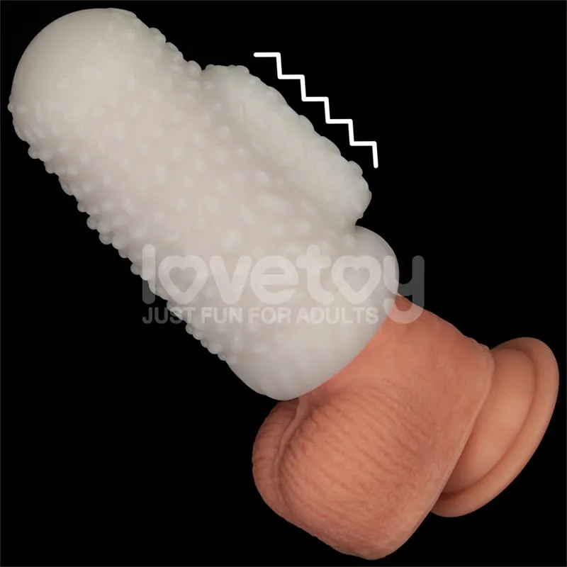 Anel Peniano com Bainha e Estimulador Knights Ring Drip Lovetoy 8 cm — vista 3 de 3