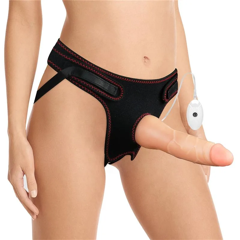 Arnês com Dildo Vibratório e Comando 19 cm