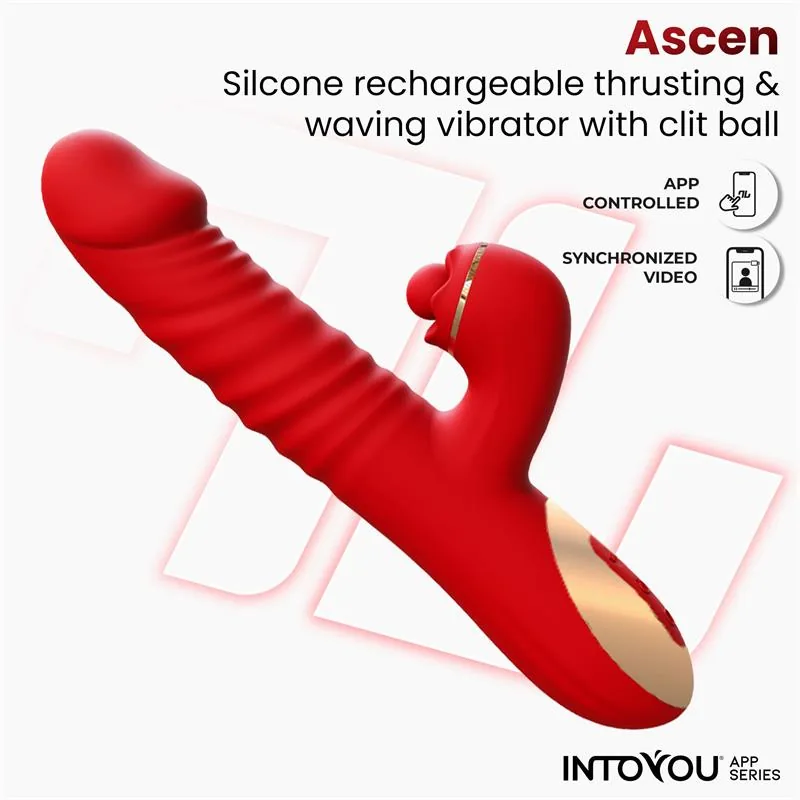 Vibrador Ascen com Vaivém, Ondulação e Aplicação USB InToYou — vista 3 de 9