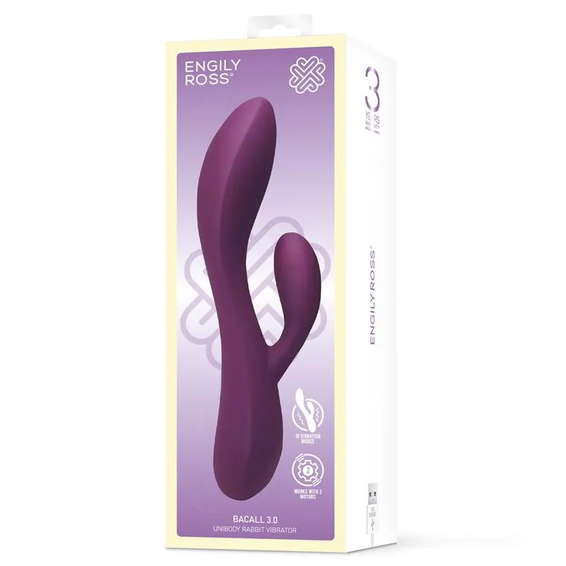 Vibrador Bacall em Silicone Líquido Injetado com Duplo Motor USB Roxo Engily Ross — vista 2 de 9