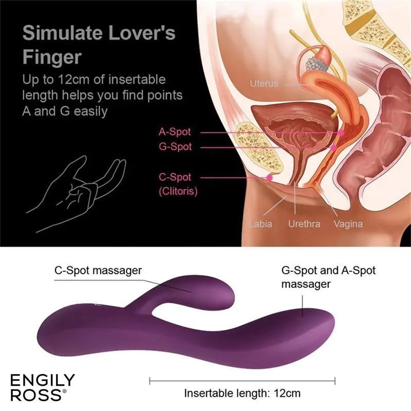 Vibrador Bacall em Silicone Líquido Injetado com Duplo Motor USB Roxo Engily Ross — vista 5 de 9