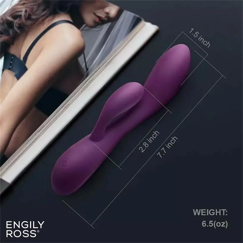 Vibrador Bacall em Silicone Líquido Injetado com Duplo Motor USB Roxo Engily Ross — vista 6 de 9