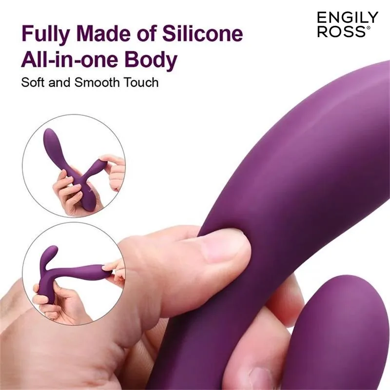 Vibrador Bacall em Silicone Líquido Injetado com Duplo Motor USB Roxo Engily Ross — vista 8 de 9