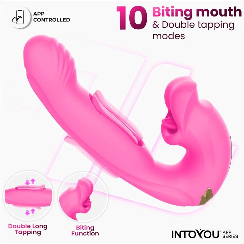 Vibrador Bimby com Mordiscos e Língua Dupla com Toques e Aplicação InToYou — vista 4 de 9