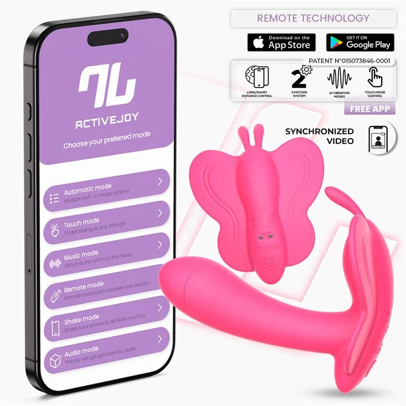 Vibrador Borboleta Wingy com Aplicação Vermelho Pêssego IntoYou
