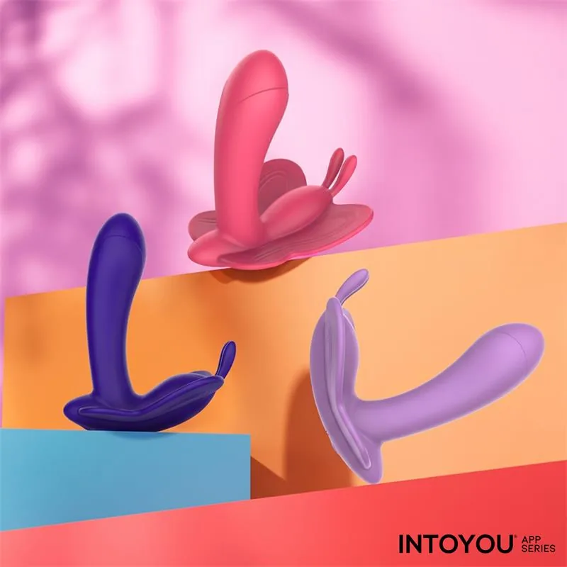 Vibrador Borboleta Wingy com Aplicação Vermelho Pêssego IntoYou — vista 12 de 13