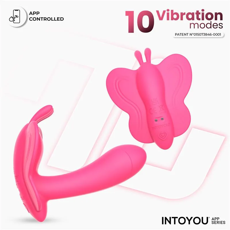 Vibrador Borboleta Wingy com Aplicação Vermelho Pêssego IntoYou — vista 2 de 13