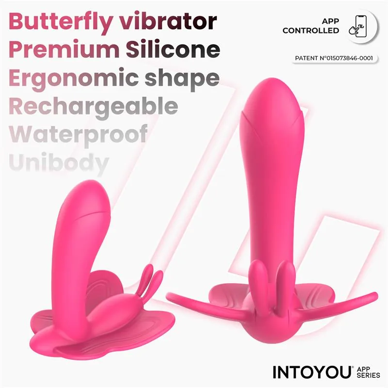 Vibrador Borboleta Wingy com Aplicação Vermelho Pêssego IntoYou — vista 3 de 13
