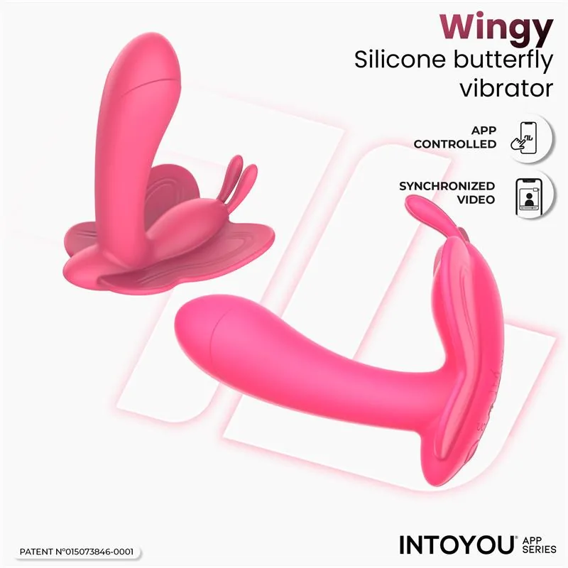 Vibrador Borboleta Wingy com Aplicação Vermelho Pêssego IntoYou — vista 4 de 13