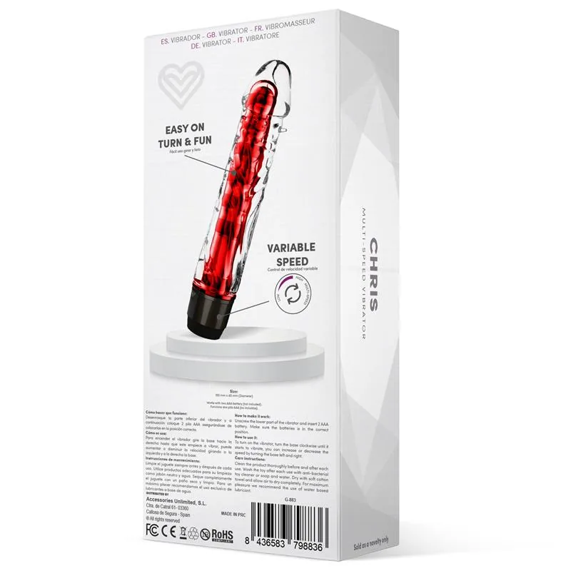 Chris Vibrador Multivelocidade Vermelho — vista 3 de 3