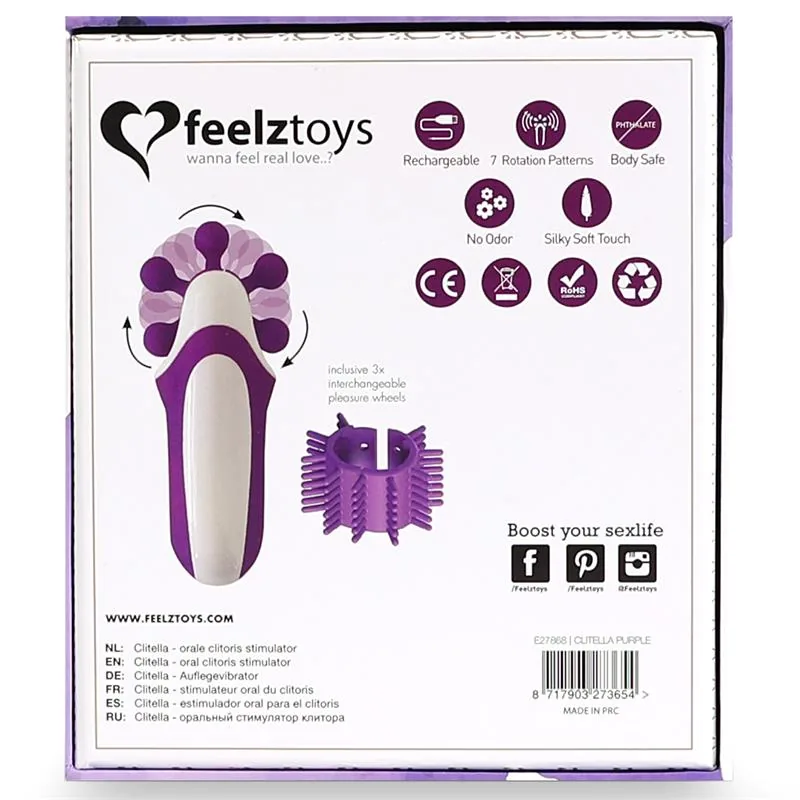 Vibrador Clitella para Estímulo Oral com Acessórios Roxo FeelzToys — vista 5 de 6