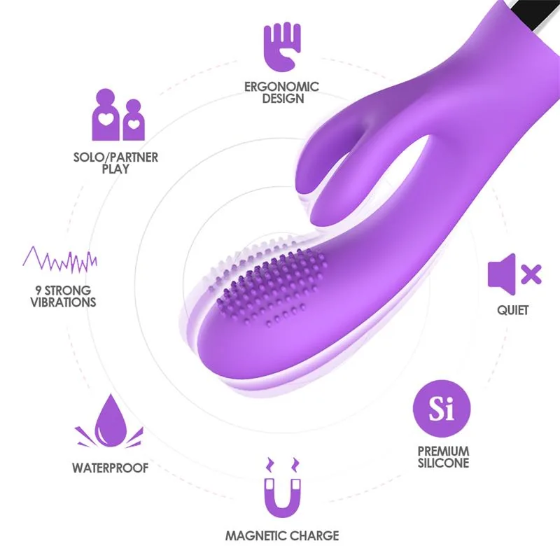 Vibrador Coelho Flexível Roxo Urban Sky — vista 6 de 10