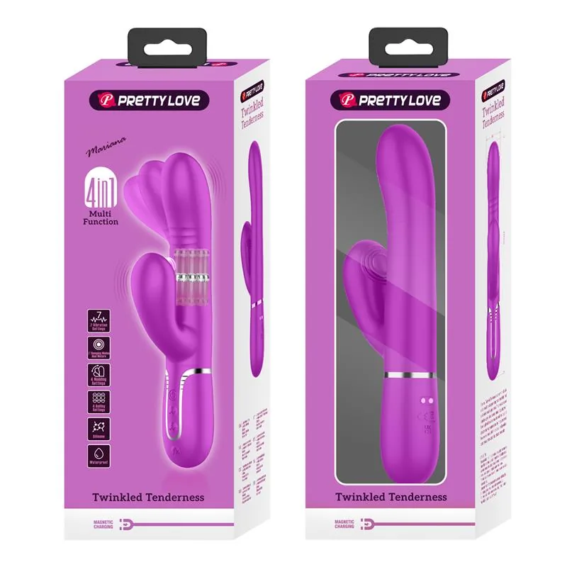 Vibrador Coelho Mariana 4 em 1 em Silicone Fúcsia PrettyLove — vista 11 de 11