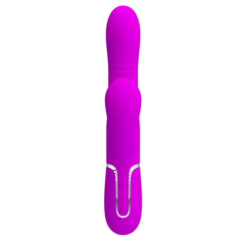 Vibrador Coelho Mariana 4 em 1 em Silicone Fúcsia PrettyLove — vista 3 de 11